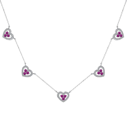 [Elowen Jewels]Sparkling Five Heart Necklace