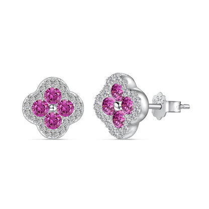 [Elowen Jewels]Four-Leaf Clover Flower Shaped Earrings