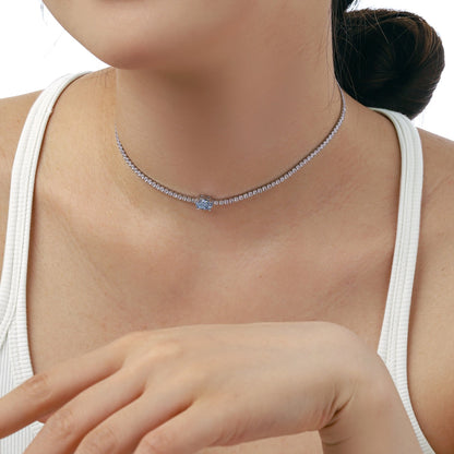 [Elowen Jewels]1.0 Carat Shining Oval Cut Necklace