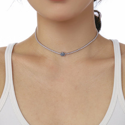 [Elowen Jewels]1.0 Carat Shining Oval Cut Necklace