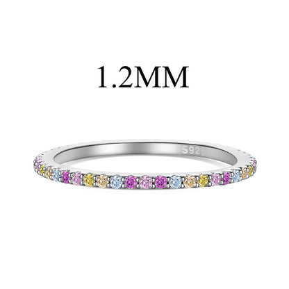 [Elowen Jewels]Ornate Colorful Round Cut Tennis Ring