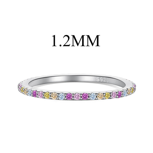 [Elowen Jewels]Ornate Colorful Round Cut Tennis Ring