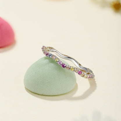 [Elowen Jewels]Dainty Colorful Round Cut Party Ring