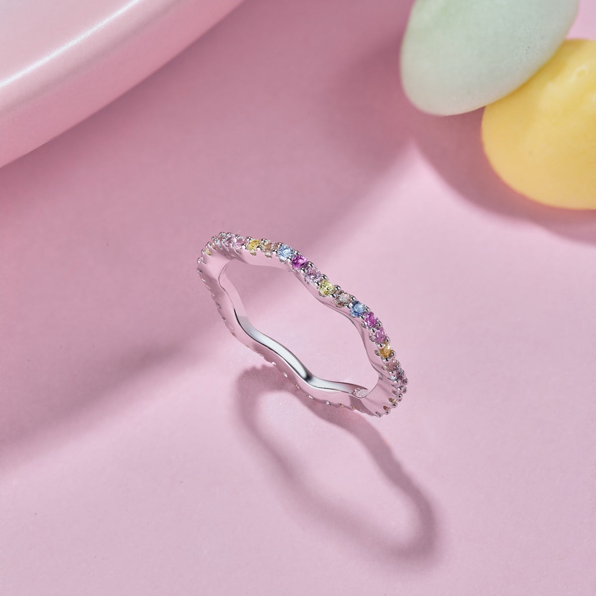 [Elowen Jewels]Dainty Colorful Round Cut Party Ring