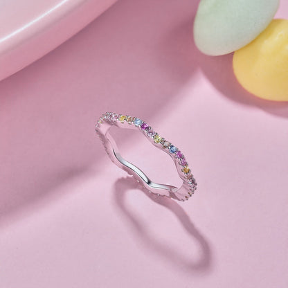 [Elowen Jewels]Dainty Colorful Round Cut Party Ring