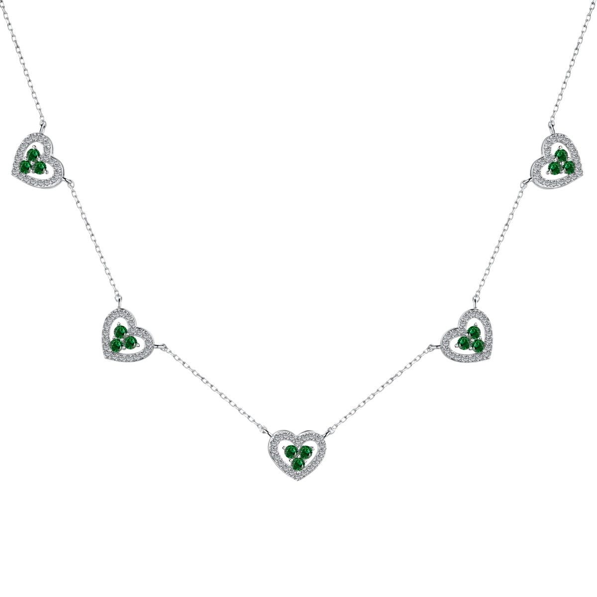 [Elowen Jewels]Sparkling Five Heart Necklace