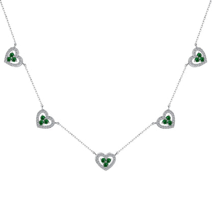 [Elowen Jewels]Sparkling Five Heart Necklace