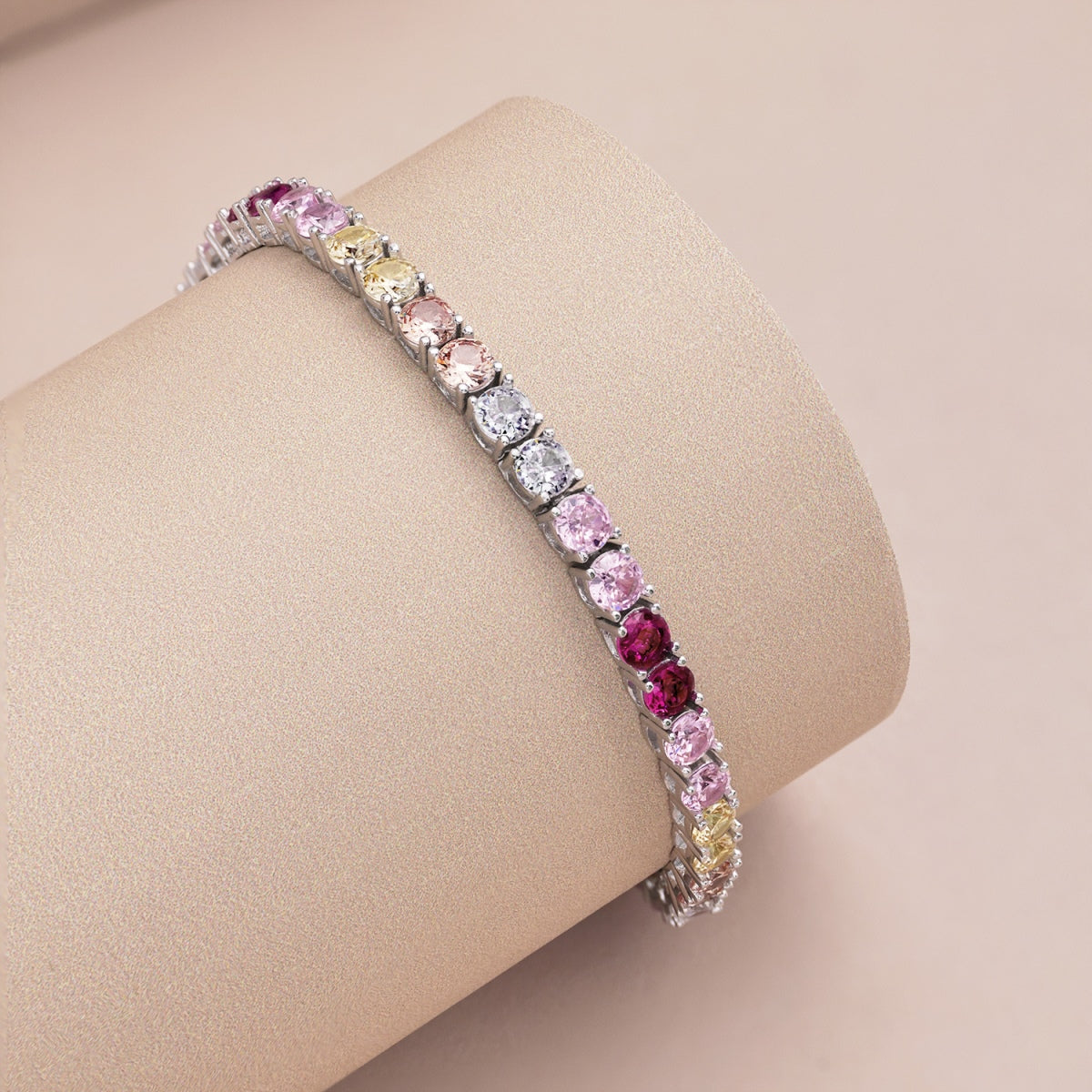 [Elowen Jewels]Radiant Colorful Round Cut Tennis Bracelet