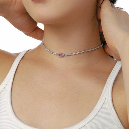[Elowen Jewels]1.0 Carat Shining Oval Cut Necklace