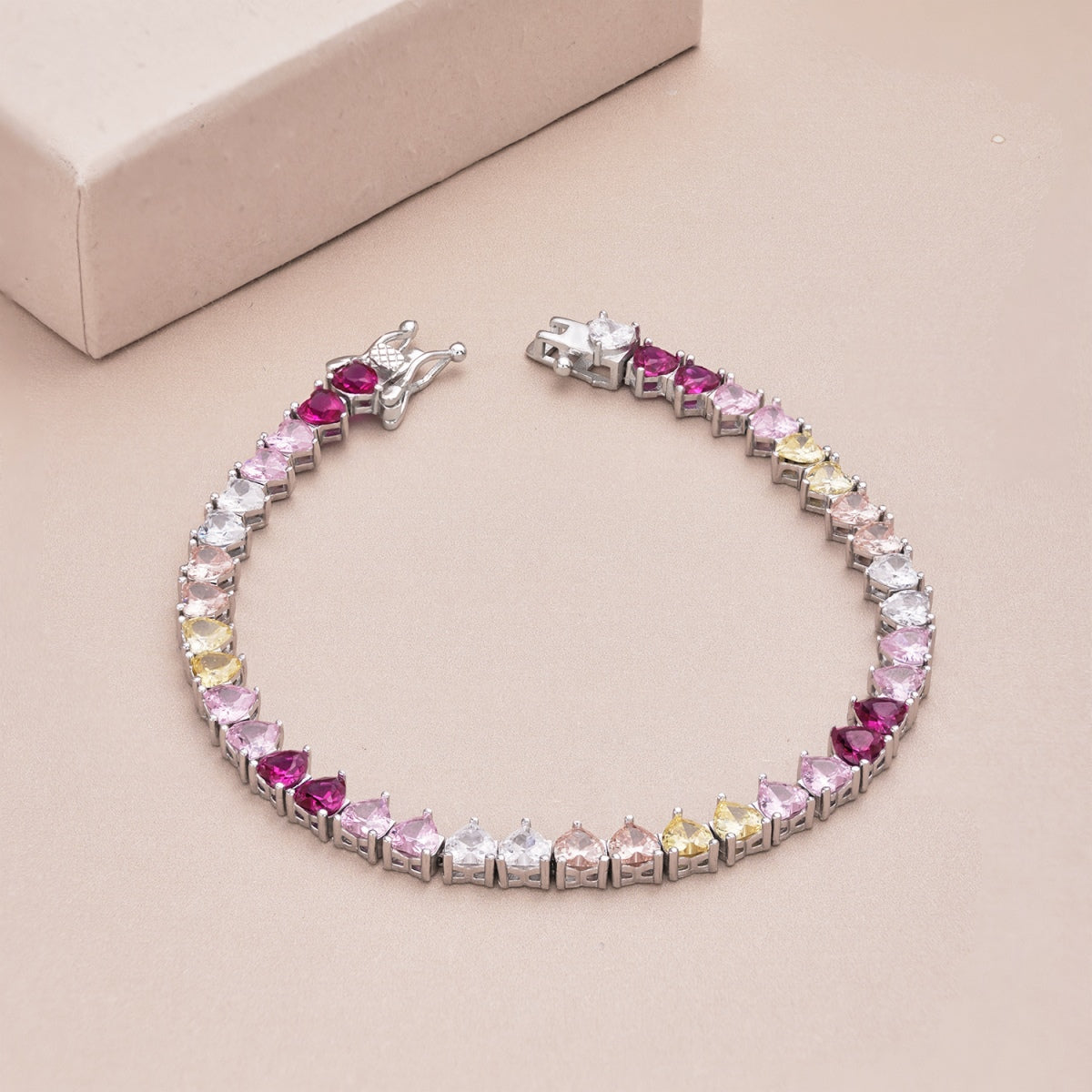 [Elowen Jewels]Luxurious Colorful Romantic Heart Shape Lover Bracelet