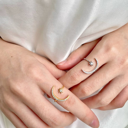 [Elowen Jewels]Eternity Moon & Star Ring