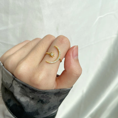 [Elowen Jewels]Eternity Moon & Star Ring