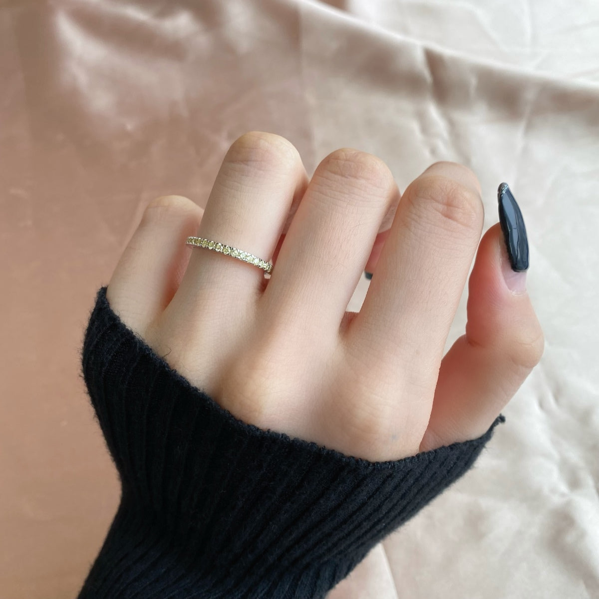 [Elowen Jewels]Delicate Sparkling Round Cut Daily Ring