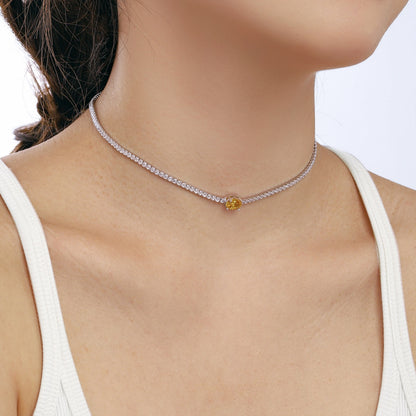 [Elowen Jewels]1.0 Carat Shining Oval Cut Necklace