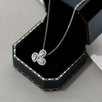 [Elowen Jewels]Elegant Flower Shape Pear Cut Necklace