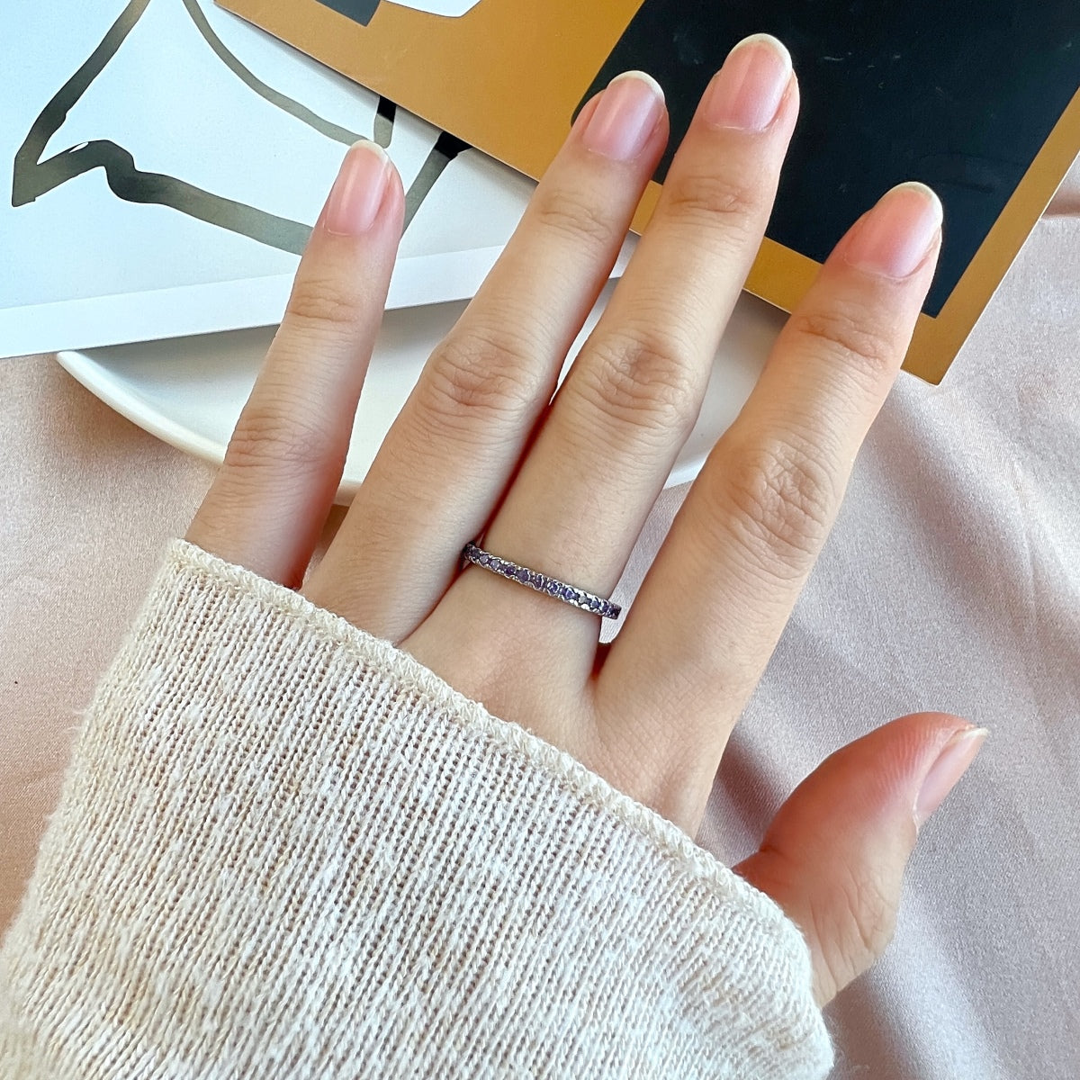 [Elowen Jewels]Delicate Sparkling Round Cut Daily Ring
