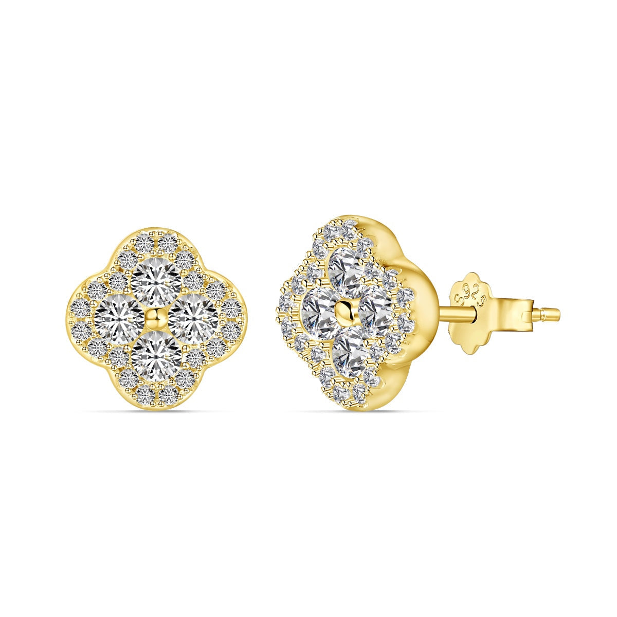 [Elowen Jewels]Four-Leaf Clover Flower Shaped Earrings