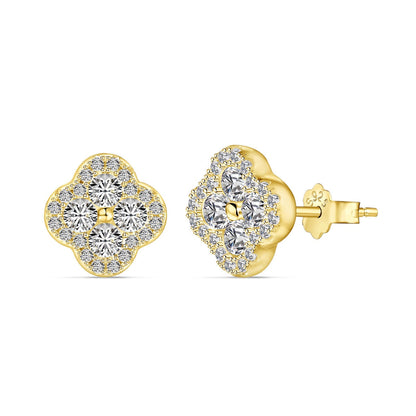 [Elowen Jewels]Four-Leaf Clover Flower Shaped Earrings