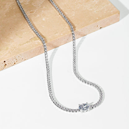 [Elowen Jewels]1.0 Carat Shining Oval Cut Necklace