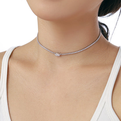 [Elowen Jewels]1.0 Carat Shining Oval Cut Necklace