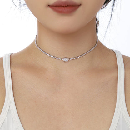 [Elowen Jewels]1.0 Carat Shining Oval Cut Necklace