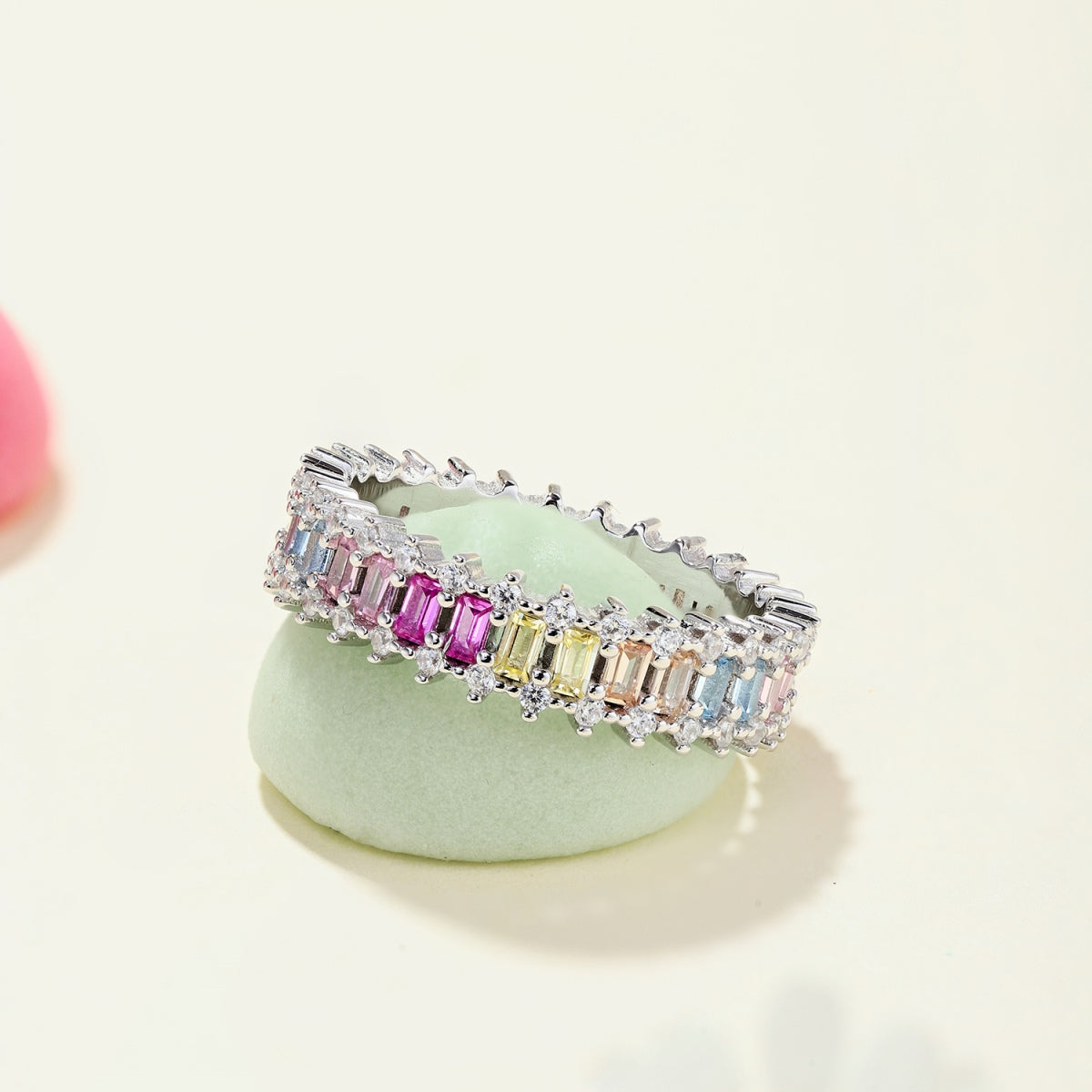 [Elowen Jewels]Splashy Ornate Emerald Cut Cocktail Ring