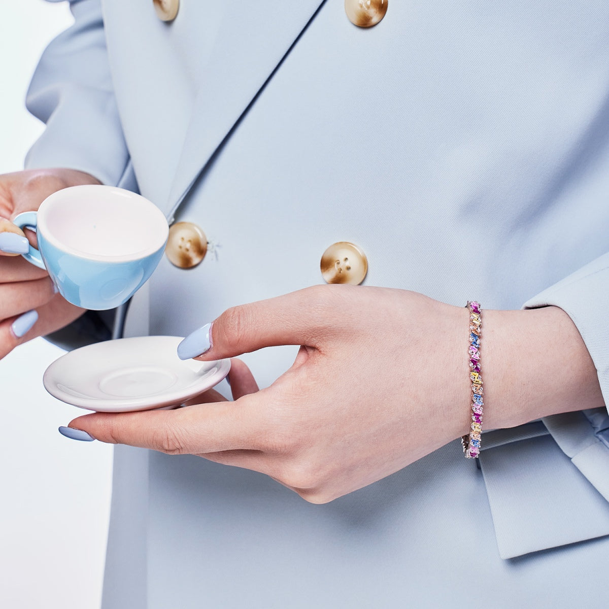 [Elowen Jewels]Ornate Sparkling Multi Cut Party Bracelet