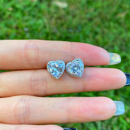 [Elowen Jewels]Sparkling Heart Shape Lover Earrings