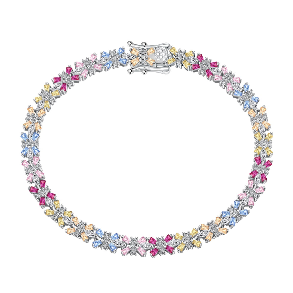 [Elowen Jewels]Radiant Colorful Emerald Cut Party Bracelet