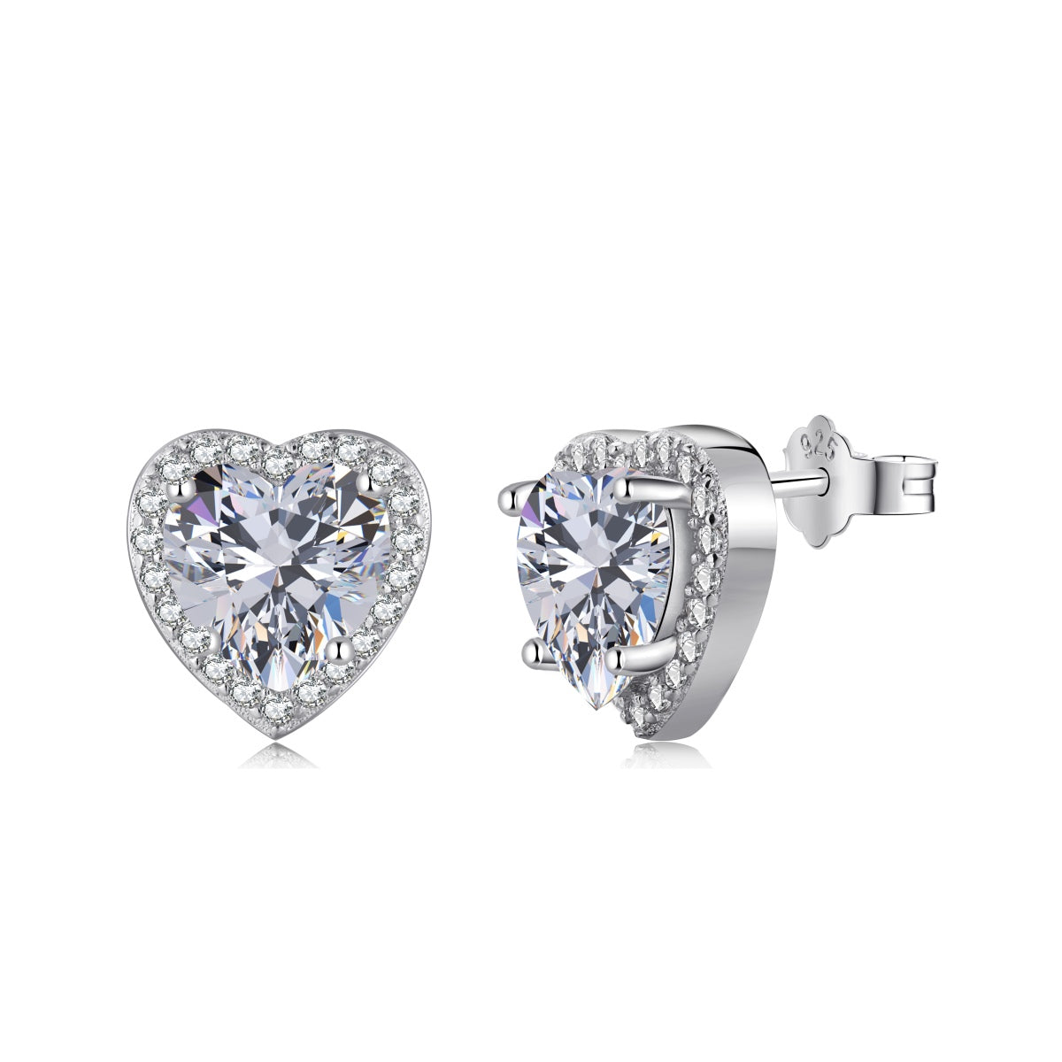 [Elowen Jewels]Sparkling Heart Shape Lover Earrings
