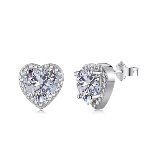 [Elowen Jewels]Sparkling Heart Shape Lover Earrings