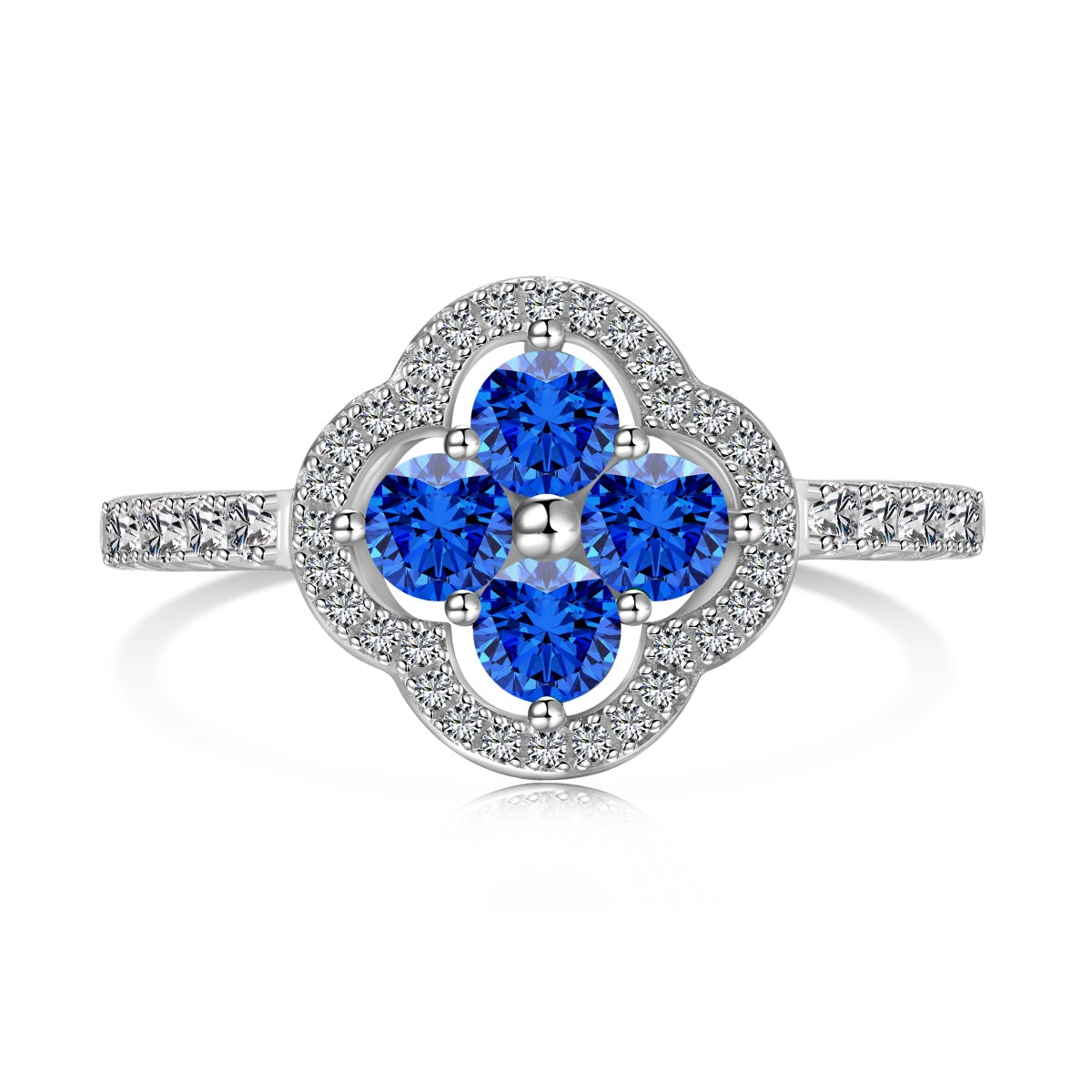 [Elowen Jewels]Four Leaf Clover Flower Design Ring