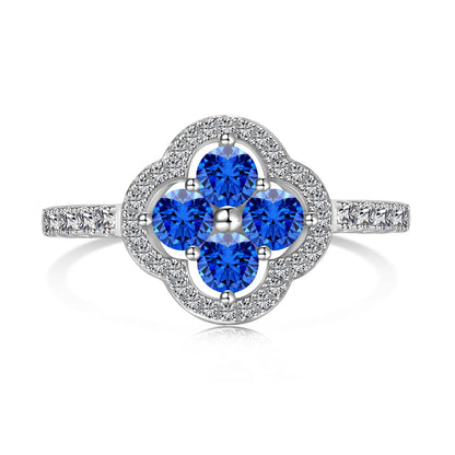 [Elowen Jewels]Four Leaf Clover Flower Design Ring