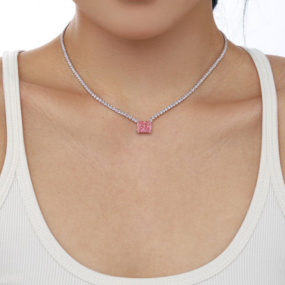 [Elowen Jewels]4.0 Carat Elegant Radiant Cut Necklace