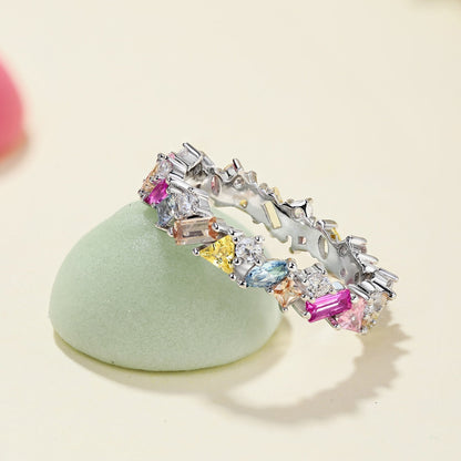 [Elowen Jewels]Dazzling Polychromatic Multi cut Daily Ring