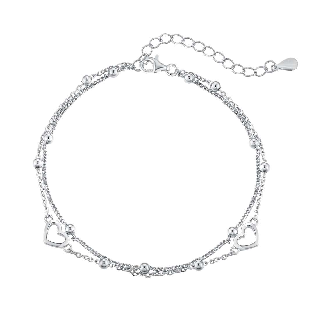 [Elowen Jewels]Dainty Double Layer Love Heart Bracelet
