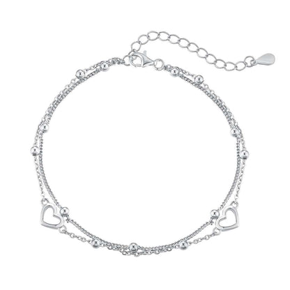 [Elowen Jewels]Dainty Double Layer Love Heart Bracelet