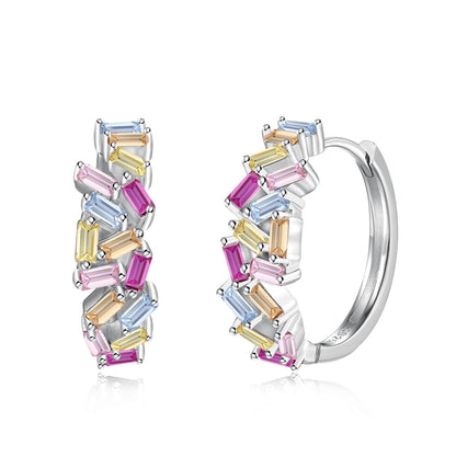 [Elowen Jewels]Dazzling Colorful Emerald Cut Daily Earrings