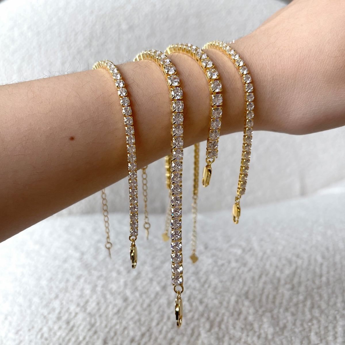 [Elowen Jewels]Sparkling Radiant Princess Cut Tennis Bracelet