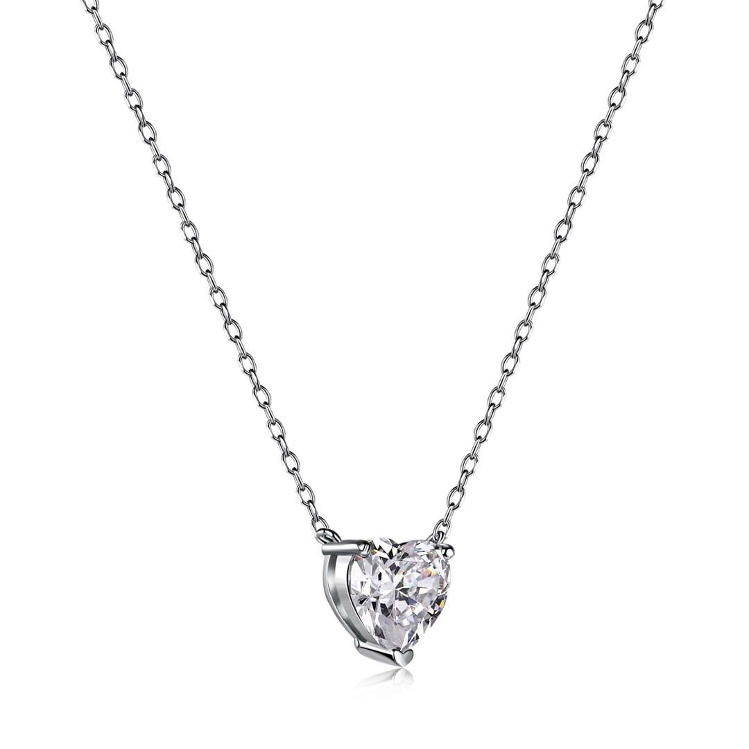 [Elowen Jewels]Heart Shape Main Stone Pendant Collarbone Necklace