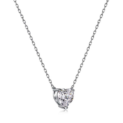 [Elowen Jewels]Heart Shape Main Stone Pendant Collarbone Necklace
