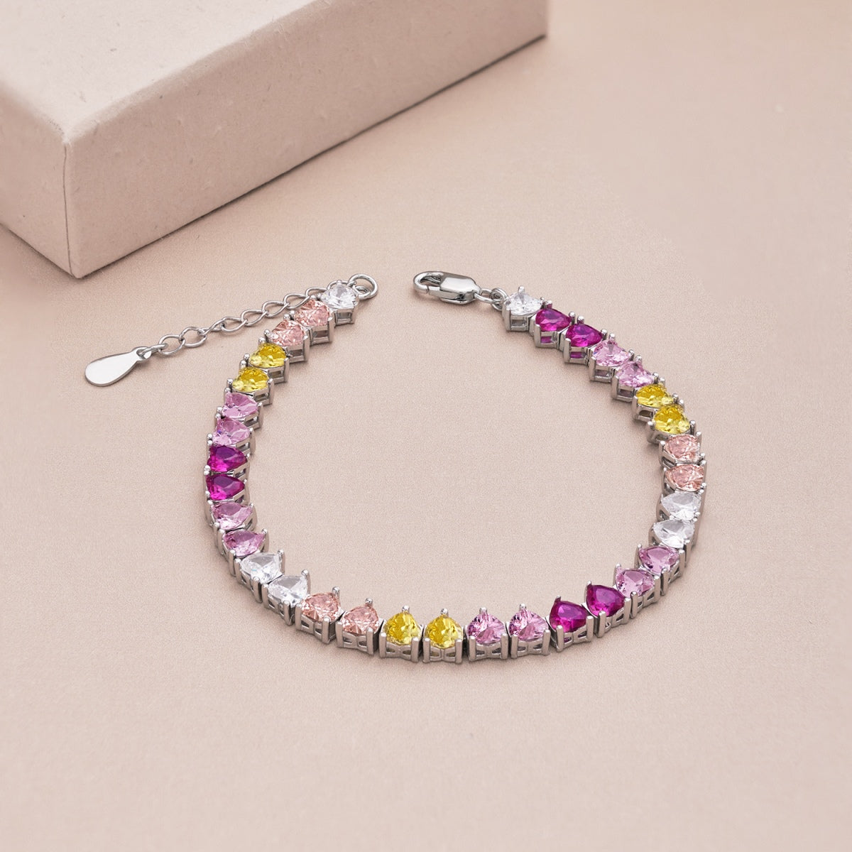[Elowen Jewels]Luxurious Colorful Romantic Heart Shape Lover Bracelet