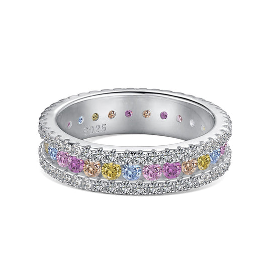 [Elowen Jewels]Delicate Colorful Round Cut Daily Ring