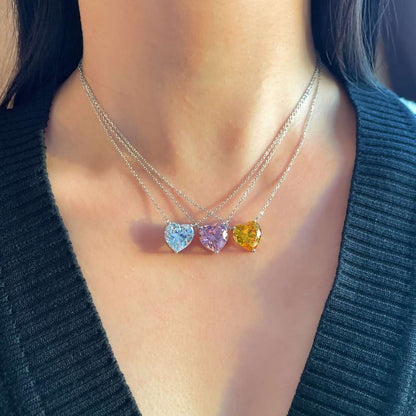 [Elowen Jewels]6.0 carat Radiant Heart Shape Necklace