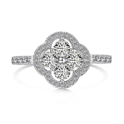 [Elowen Jewels]Four Leaf Clover Flower Design Ring