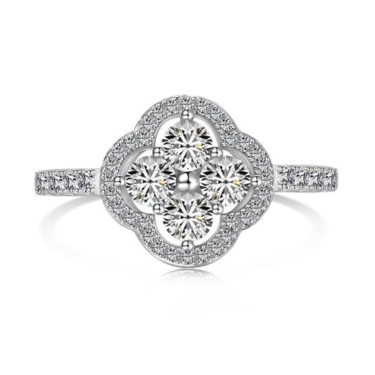 [Elowen Jewels]Four Leaf Clover Flower Design Ring