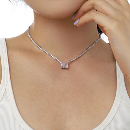[Elowen Jewels]4.0 Carat Elegant Radiant Cut Necklace
