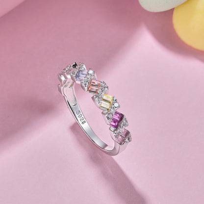 [Elowen Jewels]Delicate Vibrant Emerald Cut Daily Ring