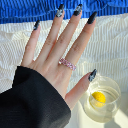 [Elowen Jewels]Dainty Elongated Cushion Cut Tennis Ring