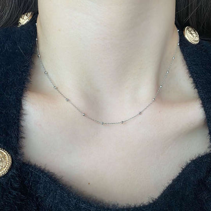 [Elowen Jewels]Small Bead Clavicle Chain Simple Necklace